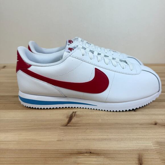 Nike Cortez Leather sneaker Forrest Gump Mens 11 White Varsity Red DM4044-108 - Picture 1 of 10